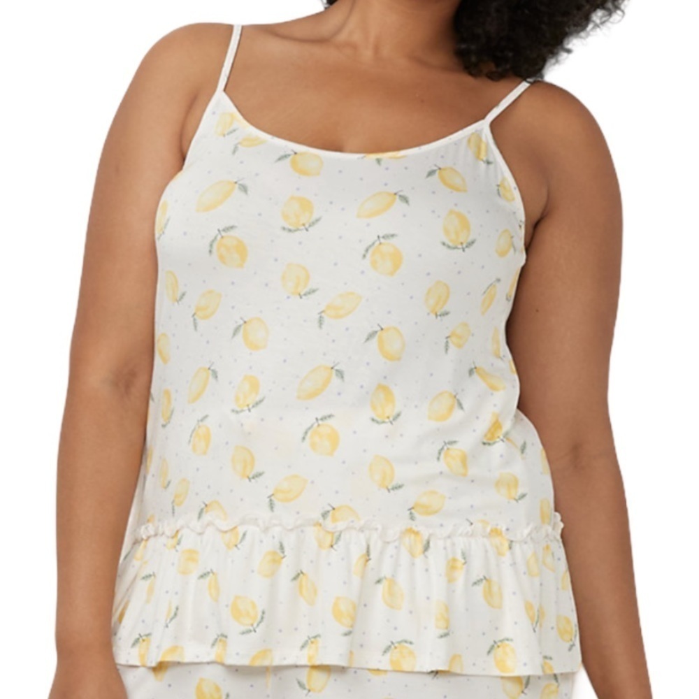 Lauren Conrad lemon print pajama cami tank top xl